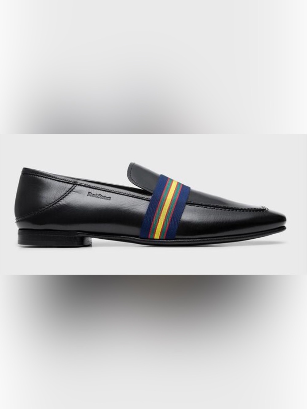 Paul Stuart Herve Ribbon Band Black Leather Loafer. Size 10 1/2.